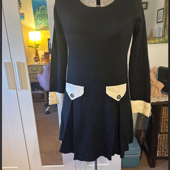 Vintage Moschino Jeans Sweater Knit Black Dress L (fits S/M) - Picture 5 of 13